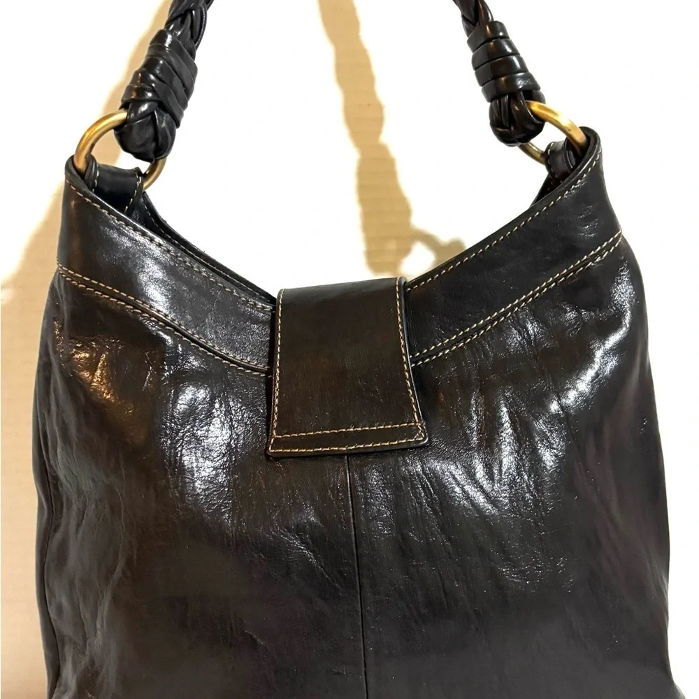 Black Leather Hobo Bag